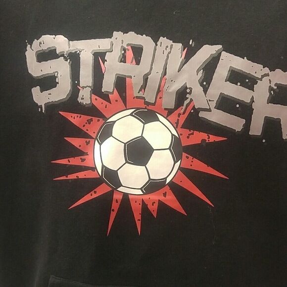 BOY'S BLACK & RED HOODIE WITH "STRIKER" LOGO. - Picture 2 of 6